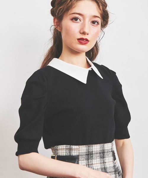 NOELA（ノエラ）の「カラーデザインカフスニット（ニット/セーター・レディース・ブラック/ピンク/キャメル・FREE）」の13枚目の写真