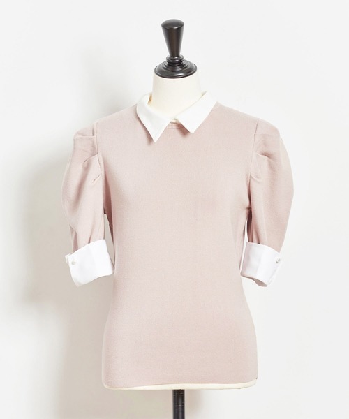 NOELA（ノエラ）の「カラーデザインカフスニット（ニット/セーター・レディース・ブラック/ピンク/キャメル・FREE）」の5枚目の写真