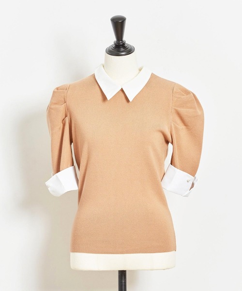 NOELA（ノエラ）の「カラーデザインカフスニット（ニット/セーター・レディース・ブラック/ピンク/キャメル・FREE）」の6枚目の写真