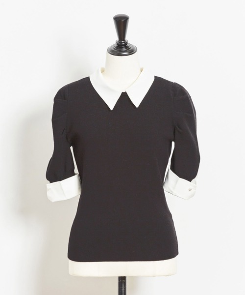 NOELA（ノエラ）の「カラーデザインカフスニット（ニット/セーター・レディース・ブラック/ピンク/キャメル・FREE）」の7枚目の写真