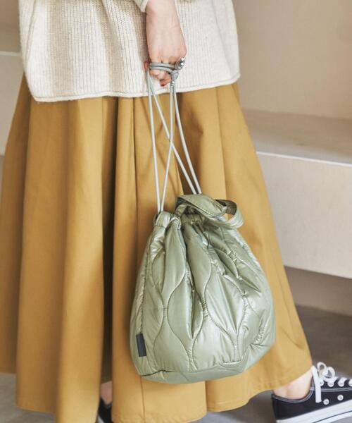 coen（コーエン）の「キルト巾着トートバッグ（ショルダーバッグ・レディース・ブラック/オフホワイト/オリーブ・FREE）」の11枚目の写真