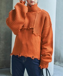 【Snap club】ダメージアンサンブルニット