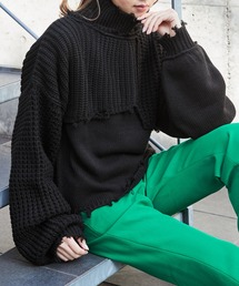 【Snap club】ダメージアンサンブルニット