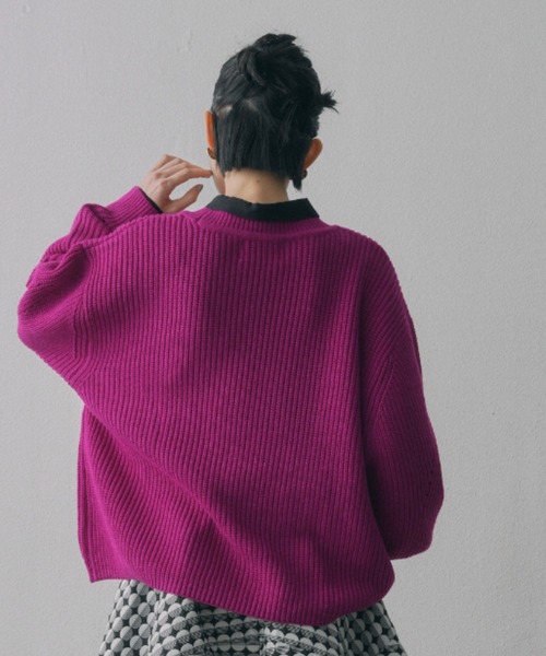 manana suerte（マニャーナスエルテ）の「ボリュームスリーブニット（ニット/セーター・レディース・ブラック/パープル/オフホワイト/ピンク・FREE）」の13枚目の写真