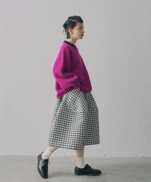 manana suerte（マニャーナスエルテ）の「ボリュームスリーブニット（ニット/セーター・レディース・ブラック/パープル/オフホワイト/ピンク・FREE）」の15枚目の写真