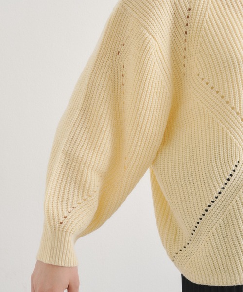 manana suerte（マニャーナスエルテ）の「ボリュームスリーブニット（ニット/セーター・レディース・ブラック/パープル/オフホワイト/ピンク・FREE）」の12枚目の写真