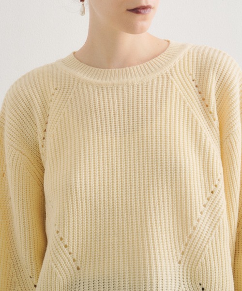 manana suerte（マニャーナスエルテ）の「ボリュームスリーブニット（ニット/セーター・レディース・ブラック/パープル/オフホワイト/ピンク・FREE）」の11枚目の写真