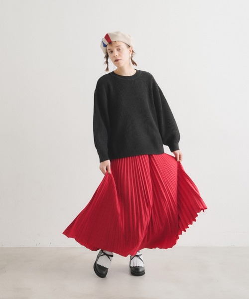 manana suerte（マニャーナスエルテ）の「ボリュームスリーブニット（ニット/セーター・レディース・ブラック/パープル/オフホワイト/ピンク・FREE）」の7枚目の写真