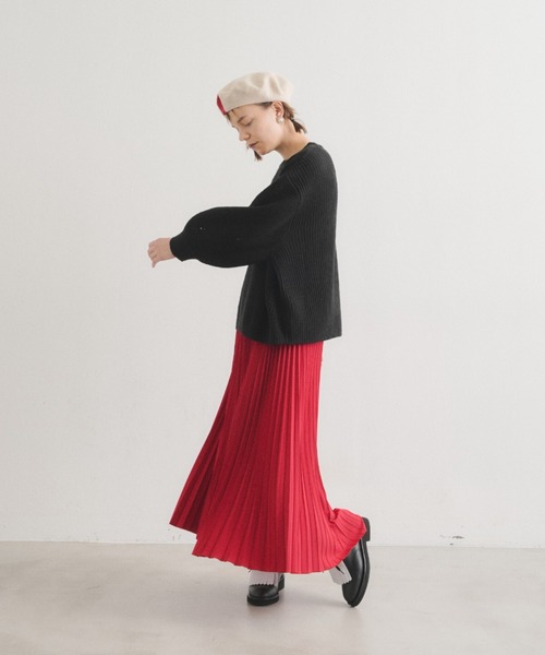 manana suerte（マニャーナスエルテ）の「ボリュームスリーブニット（ニット/セーター・レディース・ブラック/パープル/オフホワイト/ピンク・FREE）」の8枚目の写真