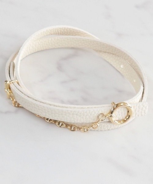 AMBIENT（アンビエント）の「ﾘﾝｸﾞﾁｪｰﾝﾊｲｳｴｽﾄｽﾘﾑﾍﾞﾙﾄ（ベルト・レディース・アイボリー/ベージュ/ブラック・FREE）」の2枚目の写真