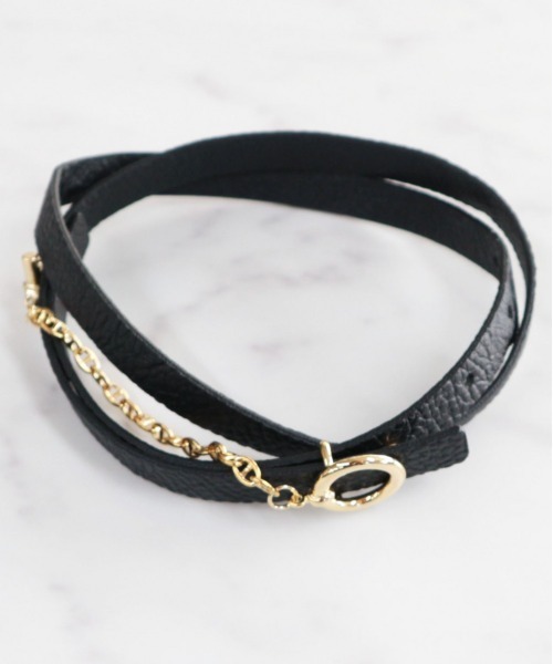 AMBIENT（アンビエント）の「ﾘﾝｸﾞﾁｪｰﾝﾊｲｳｴｽﾄｽﾘﾑﾍﾞﾙﾄ（ベルト・レディース・アイボリー/ベージュ/ブラック・FREE）」の3枚目の写真