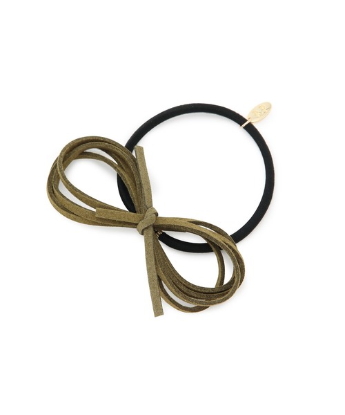 ROPE' PICNIC（ロペピクニック）の「スリムスエードリボンポニー（ヘアゴム・レディース・カーキ/ブラック/キャメル/ベージュ・FREE）」の8枚目の写真