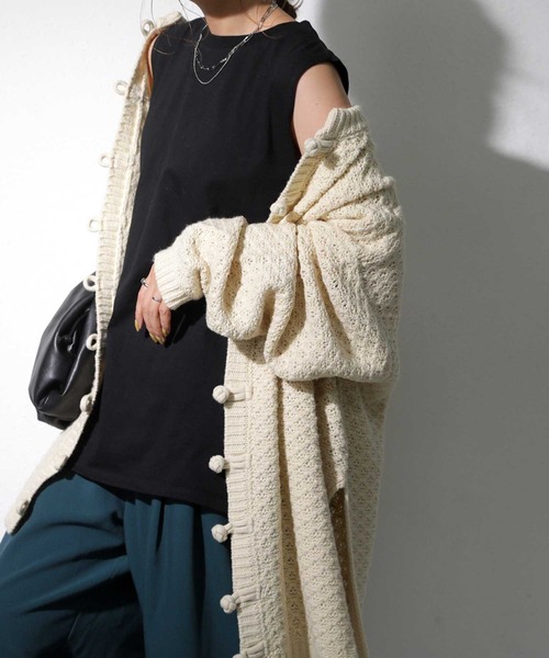 antiqua（アンティカ）の「着回し力無限大！リブネックタンクトップ（タンクトップ・レディース・ブラック/パープル/オフホワイト/カーキ・FREE）」の11枚目の写真