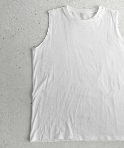 antiqua（アンティカ）の「着回し力無限大！リブネックタンクトップ（タンクトップ・レディース・ブラック/パープル/オフホワイト/カーキ・FREE）」の13枚目の写真