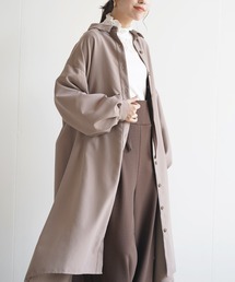 BACKレースアップボリューム袖シャツワンピース