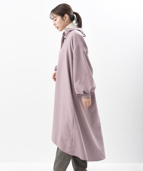 rps（アールピーエス）の「ＢＡＣＫレースアップボリューム袖シャツワンピース（シャツワンピース・レディース・グレイッシュベージュ/ラベンダー/ブラック・M）」の14枚目の写真