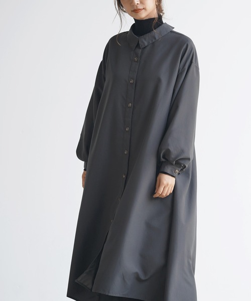 rps（アールピーエス）の「ＢＡＣＫレースアップボリューム袖シャツワンピース（シャツワンピース・レディース・グレイッシュベージュ/ラベンダー/ブラック・M）」の15枚目の写真