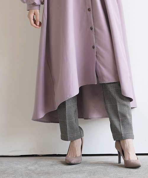 rps（アールピーエス）の「ＢＡＣＫレースアップボリューム袖シャツワンピース（シャツワンピース・レディース・グレイッシュベージュ/ラベンダー/ブラック・M）」の10枚目の写真