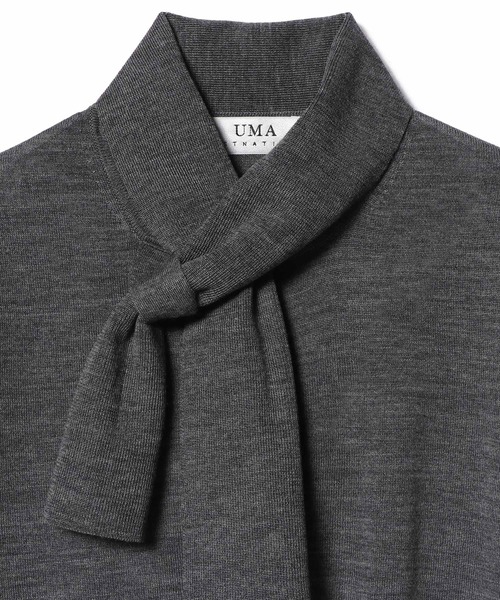 UMA ESTNATION（ユマエストネーション）の「UMA ESTNATION / 2WAYボウタイニット（ニット/セーター・レディース・グレー/ライトブラウン・FREE）」の3枚目の写真