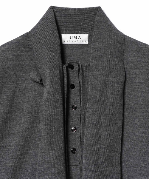 UMA ESTNATION（ユマエストネーション）の「UMA ESTNATION / 2WAYボウタイニット（ニット/セーター・レディース・グレー/ライトブラウン・FREE）」の6枚目の写真