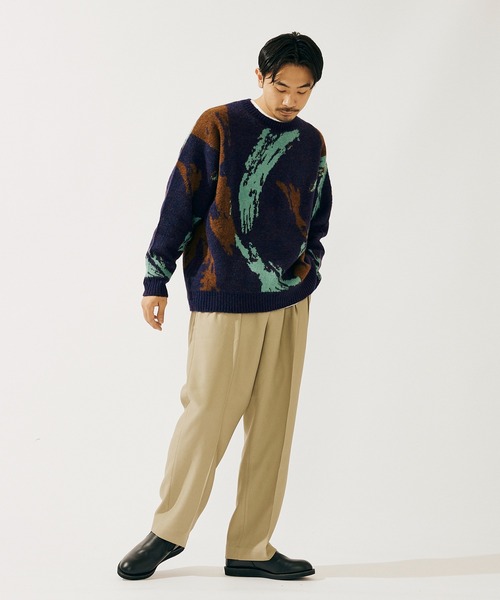 JOURNAL STANDARD(ジャーナルスタンダード)の「スプラッシュ ジャガード クルーニット(ニット/セーター・メンズ・ブラック/ベージュ/パープル/ブラウン・MEDIUM/LARGE)」の13枚目の写真