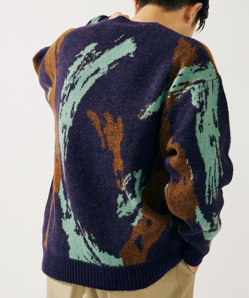 JOURNAL STANDARD(ジャーナルスタンダード)の「スプラッシュ ジャガード クルーニット(ニット/セーター・メンズ・ブラック/ベージュ/パープル/ブラウン・MEDIUM/LARGE)」の9枚目の写真