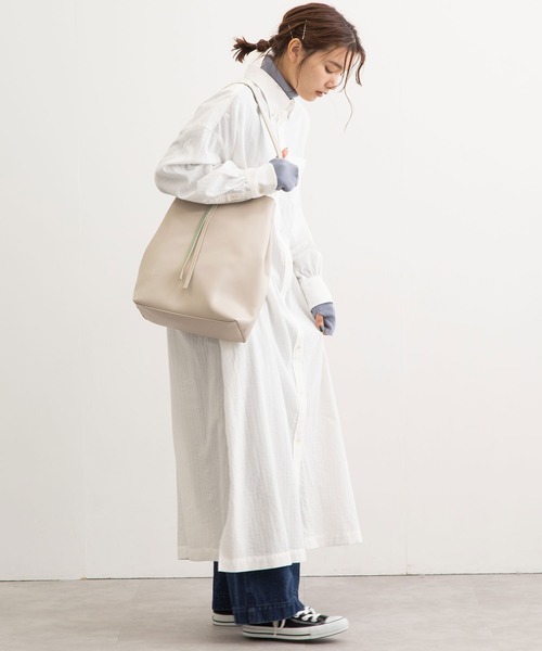 POU DOU DOU（プードゥドゥ）の「マキシシャツワンピース（ワンピース・レディース・オフホワイト/ブルー/ピンク・3）」の10枚目の写真