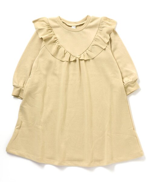 apres les cours(アプレレクール)の「/三角ヨークフリルAラインワンピース(ワンピース・キッズ・レンガ/イエロー/ブルー/ピンク・90/100/80/110/140/120/130)」の3枚目の写真