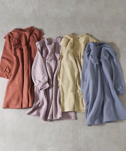 apres les cours(アプレレクール)の「/三角ヨークフリルAラインワンピース(ワンピース・キッズ・レンガ/イエロー/ブルー/ピンク・90/100/80/110/140/120/130)」の15枚目の写真