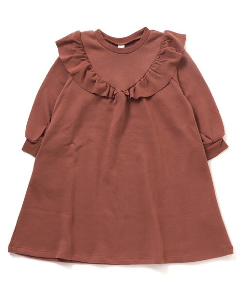 apres les cours(アプレレクール)の「/三角ヨークフリルAラインワンピース(ワンピース・キッズ・レンガ/イエロー/ブルー/ピンク・90/100/80/110/140/120/130)」の16枚目の写真