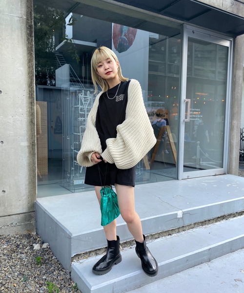 WHO'S WHO gallery(フーズフーギャラリー)の「ボレロニット(カーディガン/ボレロ・レディース・ブラック/グレー/アイボリー・FREE)」の8枚目の写真