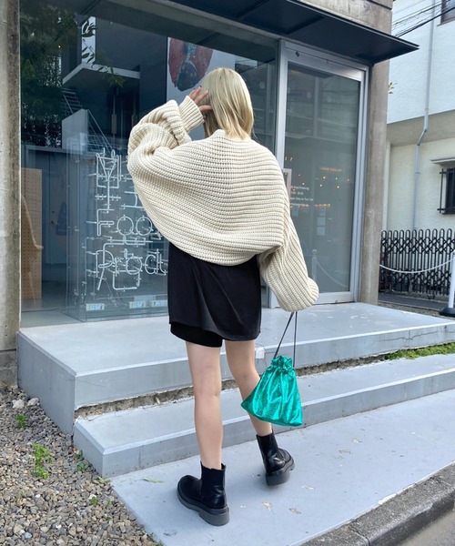 WHO'S WHO gallery(フーズフーギャラリー)の「ボレロニット(カーディガン/ボレロ・レディース・ブラック/グレー/アイボリー・FREE)」の9枚目の写真