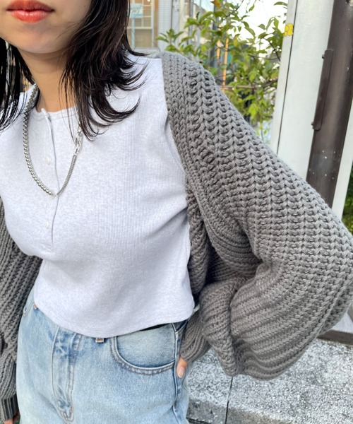 WHO'S WHO gallery(フーズフーギャラリー)の「ボレロニット(カーディガン/ボレロ・レディース・ブラック/グレー/アイボリー・FREE)」の15枚目の写真