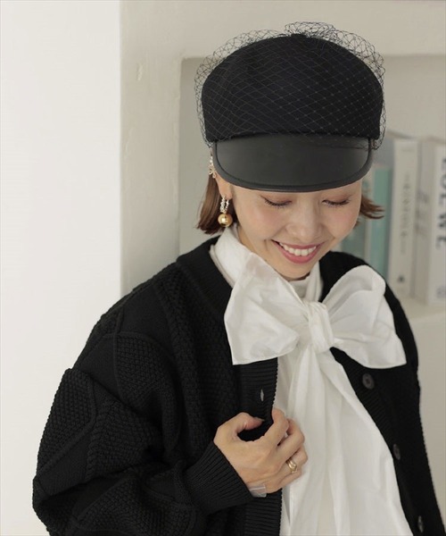 DONOBAN（ドノバン）の「チュールウールキャスケット（キャスケット・レディース・ブラック・FREE）」の7枚目の写真