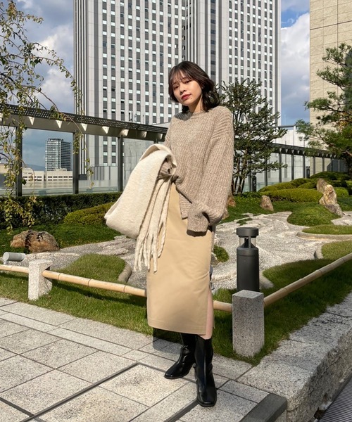 FREE'S MART(フリーズマート)の「ハイウエストスリットペンシルスカート(スカート・レディース・ベージュ/ブラック/カーキ/ネイビー・マルチサイズ)」の11枚目の写真