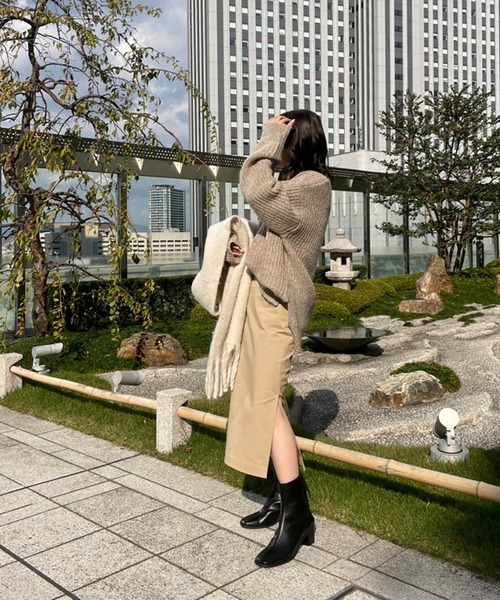 FREE'S MART(フリーズマート)の「ハイウエストスリットペンシルスカート(スカート・レディース・ベージュ/ブラック/カーキ/ネイビー・マルチサイズ)」の12枚目の写真