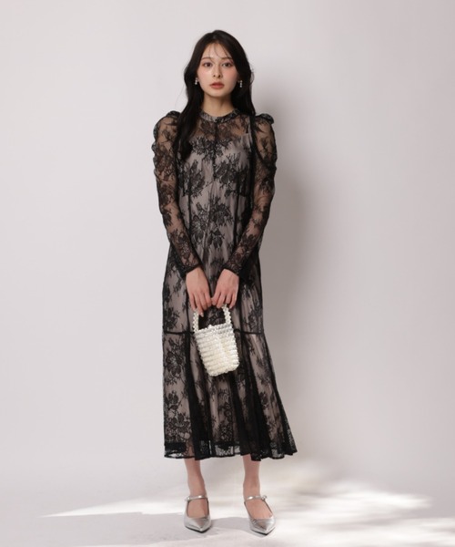 Apuweiser-riche(アプワイザーリッシェ)の「マーメイドレースワンピース(ワンピース・レディース・ブラック/グレイッシュベージュ/ネイビー/ピンク系その他・1/2/0)」の19枚目の写真