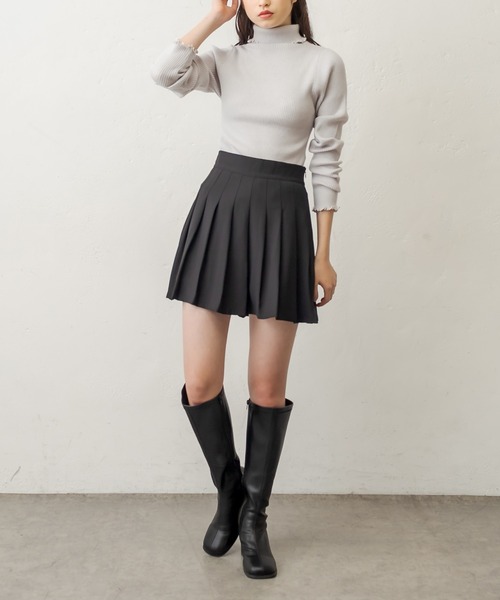 OLIVE des OLIVE（オリーブデオリーブ）の「プリーツミニスカート（スカート・レディース・ブラック/ベージュ/ダークブラウン/ブラウン/ライトブラウン・FREE）」の12枚目の写真