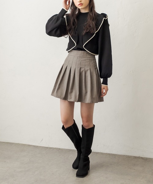 OLIVE des OLIVE（オリーブデオリーブ）の「プリーツミニスカート（スカート・レディース・ブラック/ベージュ/ダークブラウン/ブラウン/ライトブラウン・FREE）」の20枚目の写真