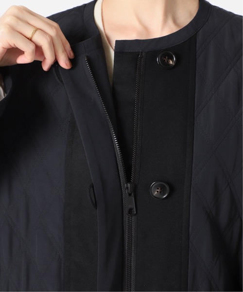 iena la boucle ベロア キルティング コート 新品 ネイビー IENA LA BOUCLE ベロアキルティングコート（その他アウター