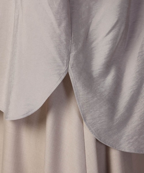 LAUTREAMONT（ロートレアモン）の「ポケット付きバンドカラーシャツ≪洗濯機で洗える≫（シャツ/ブラウス・レディース・グリーン/グレー/チャコールグレー・9号）」の9枚目の写真