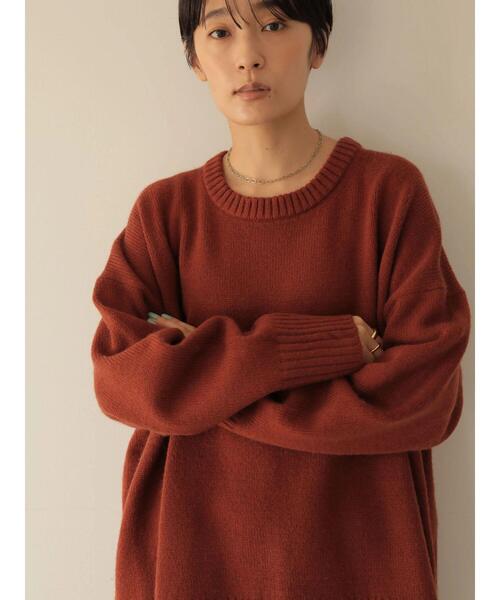 AMERICAN HOLIC（アメリカンホリック）の「クルーネックバックスリットニットプルオーバー（ニット/セーター・レディース・ブラック/ブラウン/テラコッタ・M/L）」の15枚目の写真