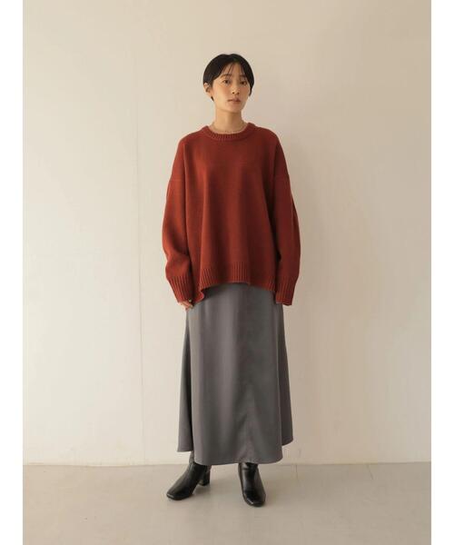 AMERICAN HOLIC（アメリカンホリック）の「クルーネックバックスリットニットプルオーバー（ニット/セーター・レディース・ブラック/ブラウン/テラコッタ・M/L）」の11枚目の写真