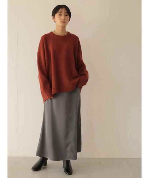 AMERICAN HOLIC（アメリカンホリック）の「クルーネックバックスリットニットプルオーバー（ニット/セーター・レディース・ブラック/ブラウン/テラコッタ・M/L）」の10枚目の写真