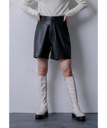 【セットアップ可能!】フェイクレザーショートパンツ