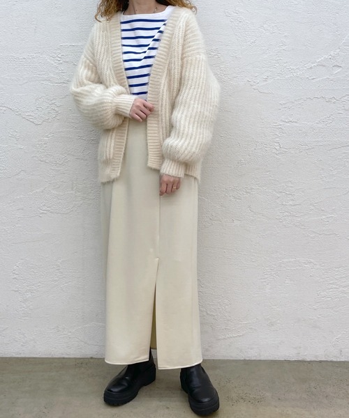 mystic（ミスティック）の「シャイニー畦カーディガン（カーディガン/ボレロ・レディース・ブラック/ピンク/アイボリー・FREE）」の5枚目の写真