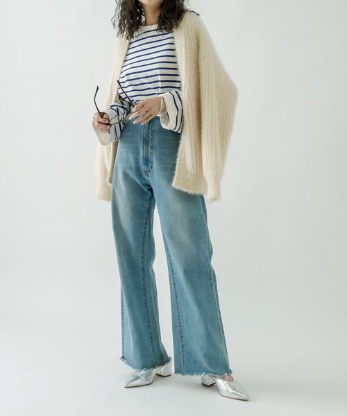 mystic（ミスティック）の「シャイニー畦カーディガン（カーディガン/ボレロ・レディース・ブラック/ピンク/アイボリー・FREE）」の12枚目の写真