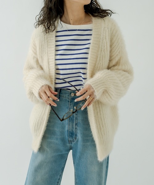 mystic（ミスティック）の「シャイニー畦カーディガン（カーディガン/ボレロ・レディース・ブラック/ピンク/アイボリー・FREE）」の13枚目の写真