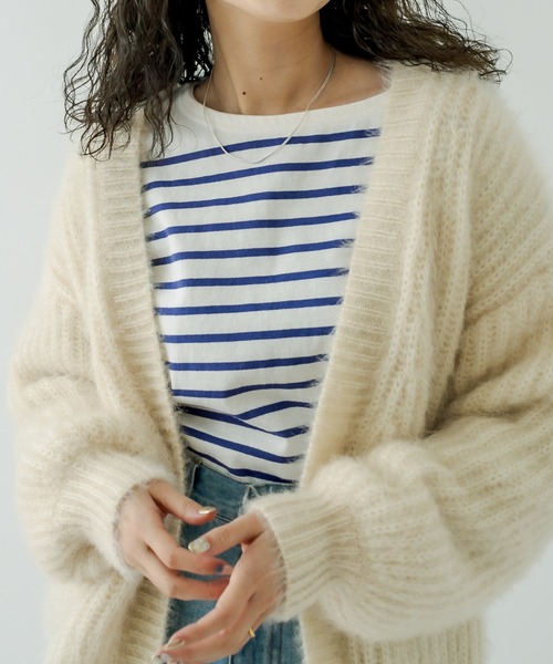 mystic（ミスティック）の「シャイニー畦カーディガン（カーディガン/ボレロ・レディース・ブラック/ピンク/アイボリー・FREE）」の14枚目の写真