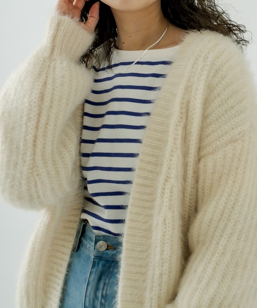 mystic（ミスティック）の「シャイニー畦カーディガン（カーディガン/ボレロ・レディース・ブラック/ピンク/アイボリー・FREE）」の15枚目の写真